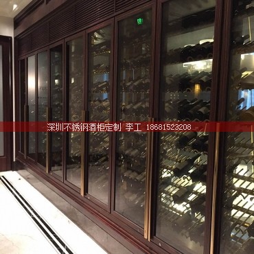 深圳福田某星级酒店西餐部定制不锈钢酒柜