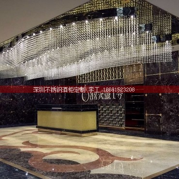 东门天玺一号某会所定制玫瑰金常温酒柜