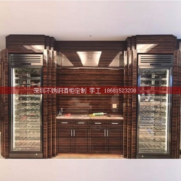 肇庆某会所定制嵌入式单开门不锈钢酒柜