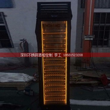 定制别墅单嵌入式开门不锈钢酒柜